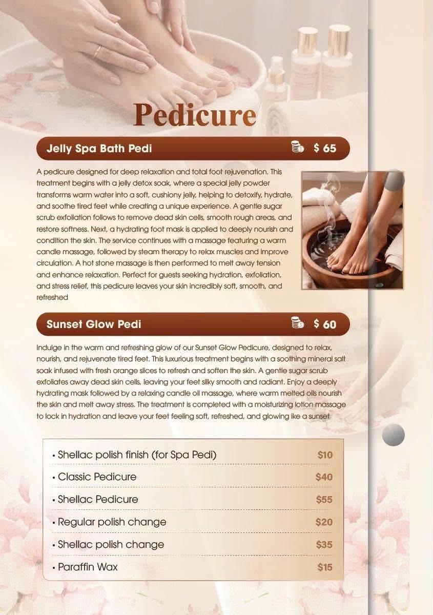 Monaco Nail Bar services menu — page 2 of 7