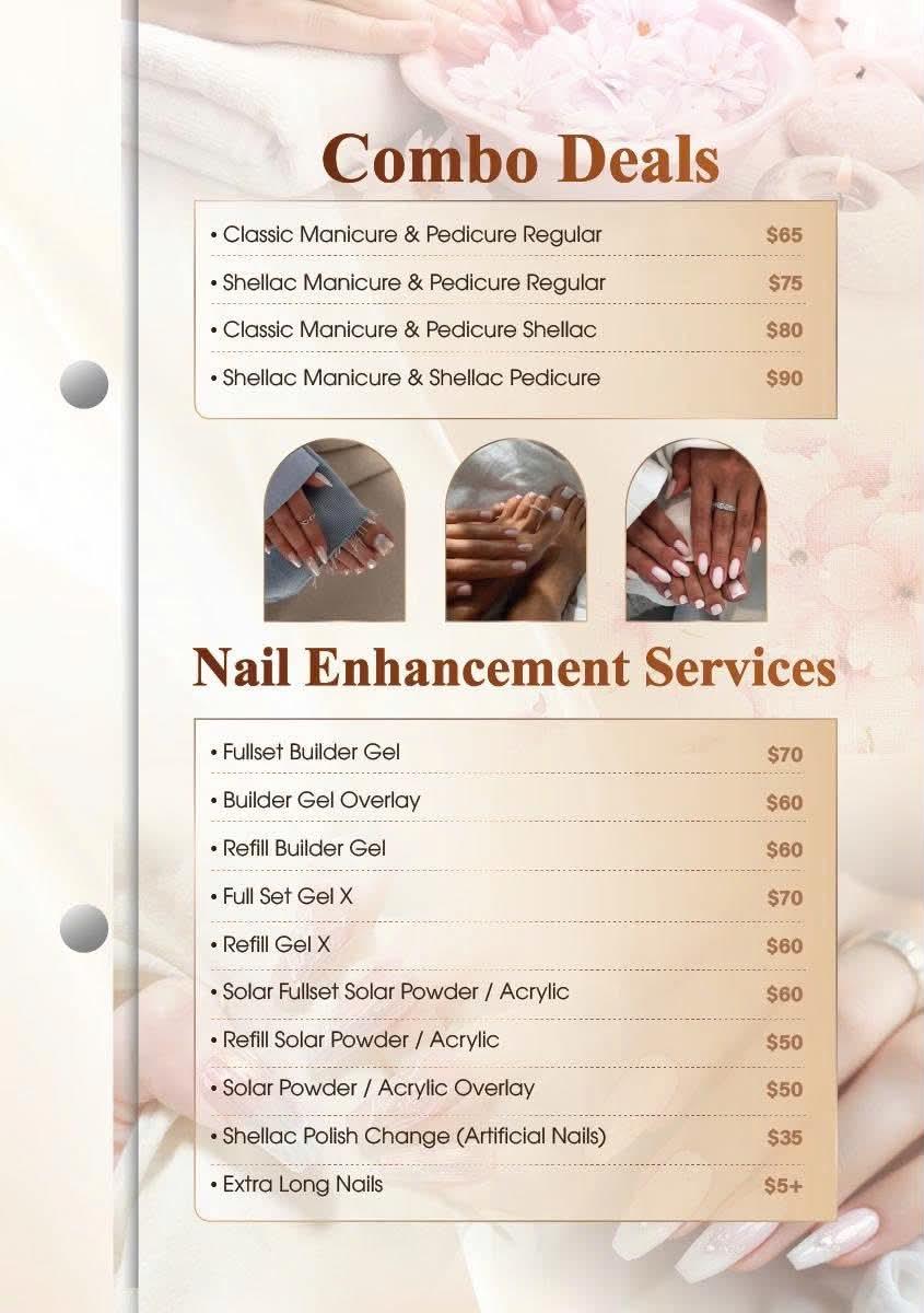 Monaco Nail Bar services menu — page 4 of 7
