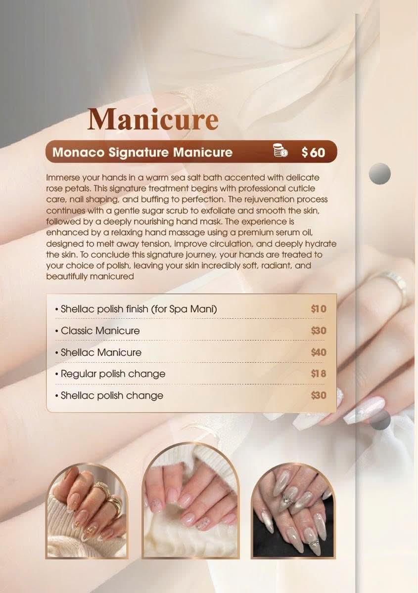 Monaco Nail Bar services menu — page 6 of 7